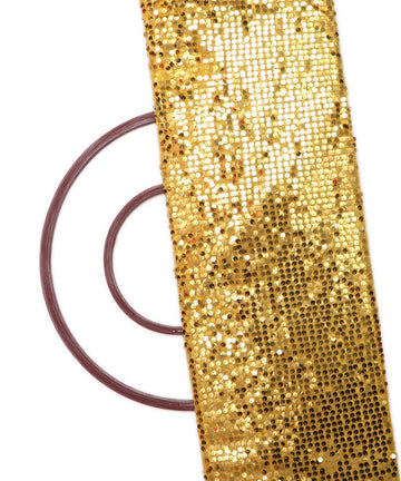 yellow sequin net embroidery fabric